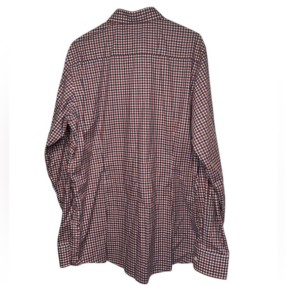 Eton Contemporary Fit Shirt XL 17 / 43 Red Blue Gingham Check 100% Cotton K22 - Picture 6 of 7